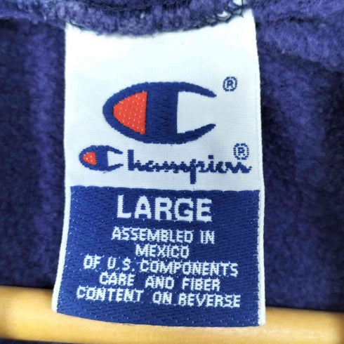 チャンピオン Champion 90s 青刺繍タグ ロゴ刺繍 プルオーバー スウェット パーカー 茄子紺 ボロ メンズ import:L