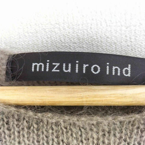 ミズイロインド mizuiro ind ヘアリー ボートネックニット レディース