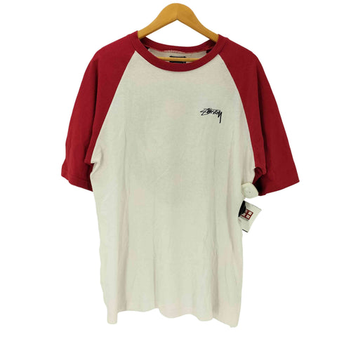 ステューシー Stussy 00S AUTHENTIC ショーン フォント ロゴ ラスタカラー バック プリント ラグランスリーブ Tシャツ メンズ import:L