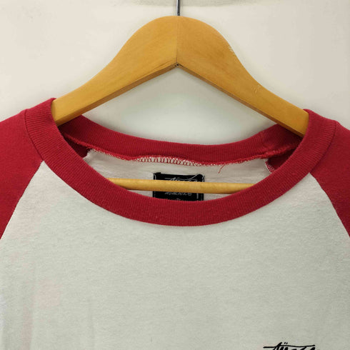 ステューシー Stussy 00S AUTHENTIC ショーン フォント ロゴ ラスタカラー バック プリント ラグランスリーブ Tシャツ メンズ import:L