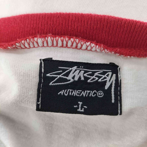ステューシー Stussy 00S AUTHENTIC ショーン フォント ロゴ ラスタカラー バック プリント ラグランスリーブ Tシャツ メンズ import:L