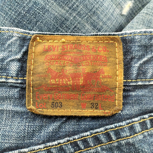 リーバイス Levis 00S LOT503 カスタム ペイント デニム ショート パンツ ショーツ ジョーツ 2003年製 メンズ W32