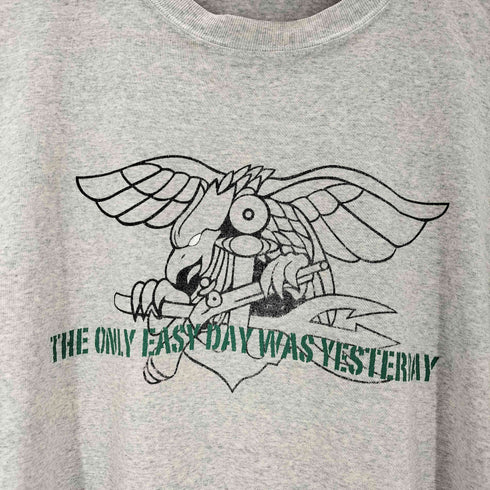 Phamtom THE ONLY EASY DAY WAS YESTERDAY イーグル プリント 霜降り Tシャツ メンズ import:M