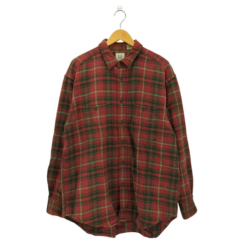 ギャップ Gap 90s OLD オールド 白タグ タータンチェック フランネルシャツ メンズ L