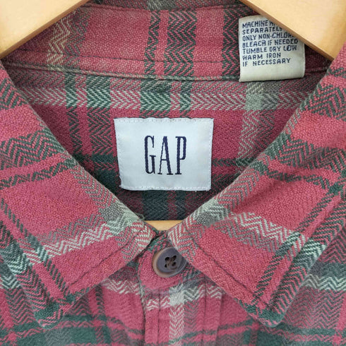 ギャップ Gap 90s OLD オールド 白タグ タータンチェック フランネルシャツ メンズ L