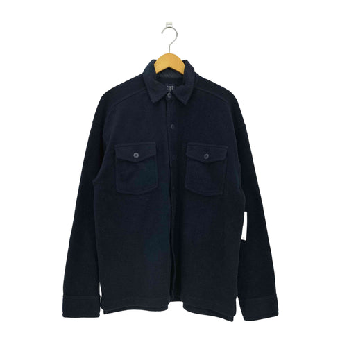ギャップ Gap 90s OLD オールド 紺タグ フラップポケット フリース 長袖シャツ メンズ M