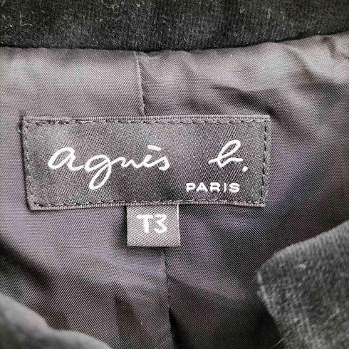 アニエスベー agnes b. JAB0 MANTEAU スパンコール装飾 ウールジャージー コート レディース T3