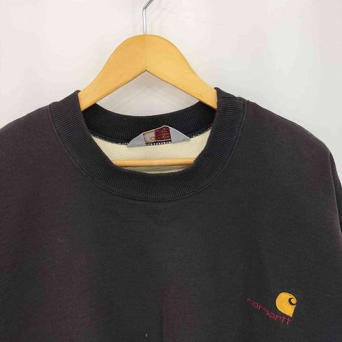カーハート Carhartt 80-90s 三角タグ 裏地サーマル ワンポイント刺繍 ヘビーウェイト クルーネック スウェットトレーナー メンズ