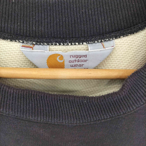 カーハート Carhartt 80-90s 三角タグ 裏地サーマル ワンポイント刺繍 ヘビーウェイト クルーネック スウェットトレーナー メンズ