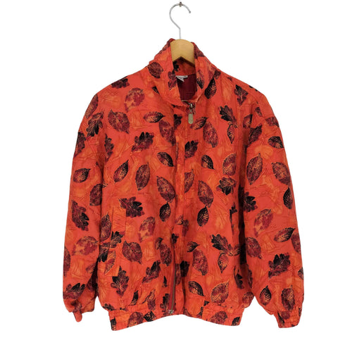 FUDA INTERNATIONAL 総柄シルクジップブルゾン レディース PS