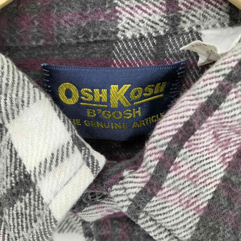 オシュコシュ OSHKOSH 90s USA製 フラップポケット マドラスチェック フランネルシャツ メンズ L