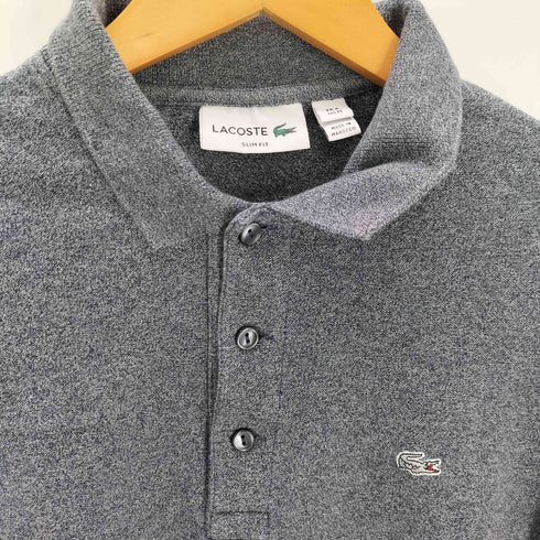 ラコステ LACOSTE SLIM FIT スリム フィット ロゴ 刺繍 メランジ ポロ シャツ メンズ FR:4