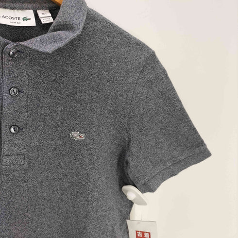 ラコステ LACOSTE SLIM FIT スリム フィット ロゴ 刺繍 メランジ ポロ シャツ メンズ FR:4