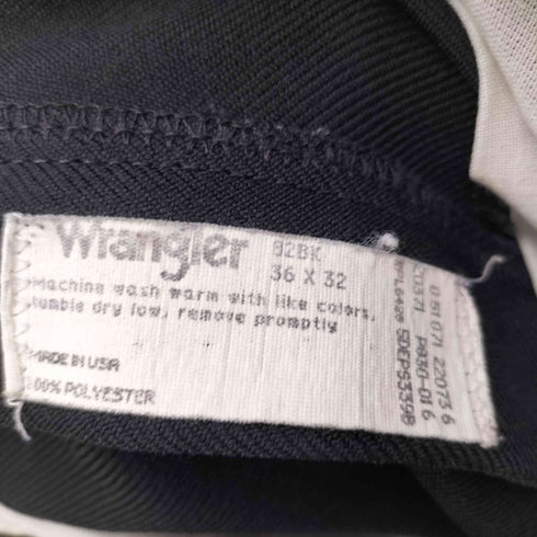 ラングラー Wrangler 90S USA製 ロゴパッチ ジップアップ センタープレス ランチャードレス ジーンズ パンツ メンズ 36×32