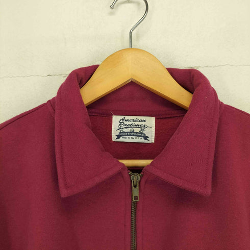 AMERICAN PASTIMES チームロゴハーフジップスウェット MADE IN USA メンズ