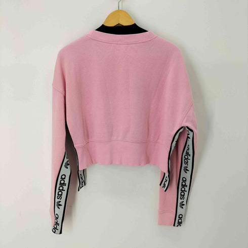 アディダスオリジナルス adidas Originals トレフォイルロゴ テープラインデザイン クロップド丈 スウェット レディース JPN:0