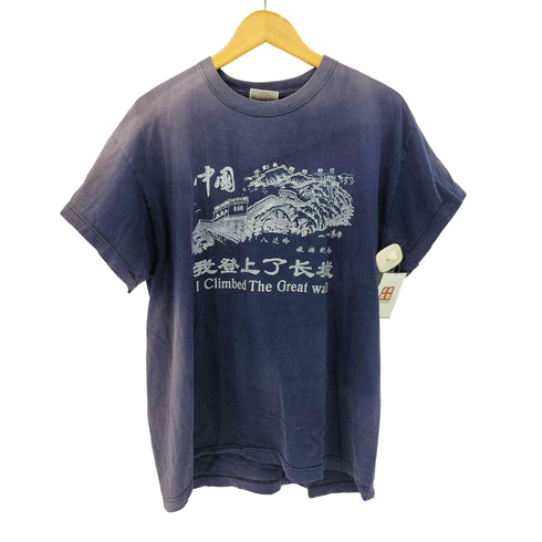 China vintage 龍 サンフェード ボックスフィット クルーネックTシャツ メンズ XXXL