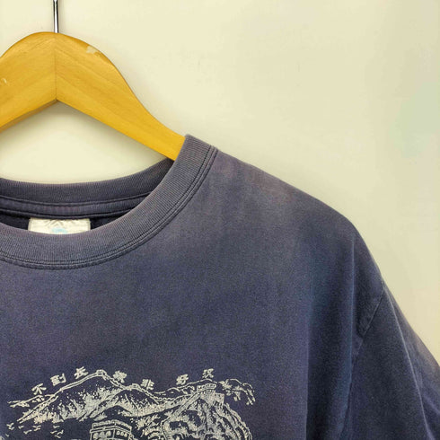 China vintage 龍 サンフェード ボックスフィット クルーネックTシャツ メンズ XXXL