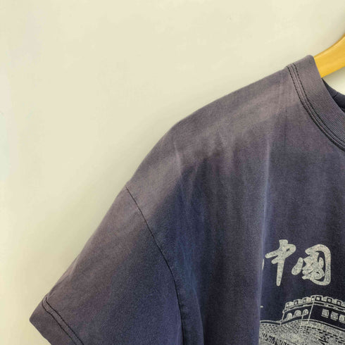 China vintage 龍 サンフェード ボックスフィット クルーネックTシャツ メンズ XXXL