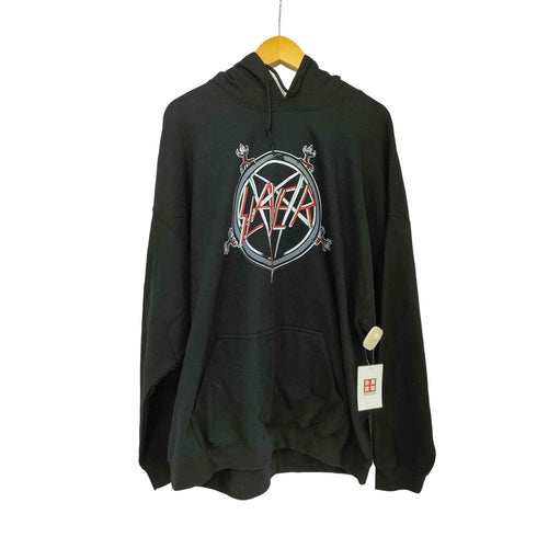 スラッシュ メタル バンド ロゴ プリント プルオーバー パーカー メンズ import:XXL
