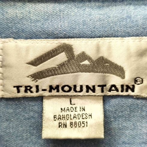 トライマウンテン TRI-MOUNTAIN 刺繍 L/S デニムシャツ メンズ JPN:L
