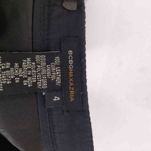 ビーシービージーマックスアズリア BCBG MAXAZRIA real leather ステッチデザインレザー台形スカート レディース 4