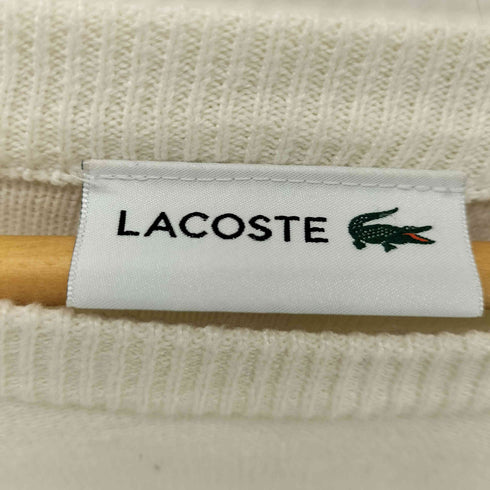 ラコステ LACOSTE 同色 ロゴ ワッペン コットン リネン ニット カットソー レディース FR:4