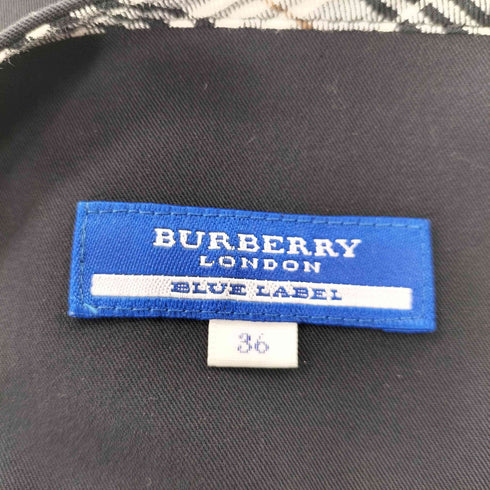 バーバリーブルーレーベル BURBERRY BLUE LABEL サイド バックル ベルト ポリ レーヨン フレア ラップ 巻き スカート レディース EUR:36