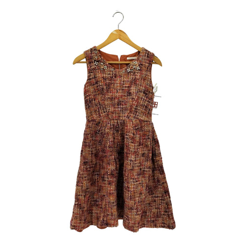 アベニールエトワール Aveniretoile ツイード ビジューデザイン ノースリーブ ワンピース レディース 34