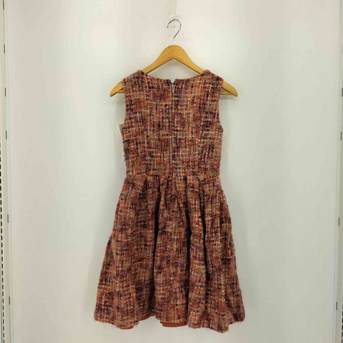 アベニールエトワール Aveniretoile ツイード ビジューデザイン ノースリーブ ワンピース レディース 34