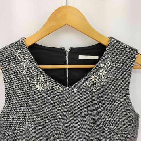 アベニールエトワール Aveniretoile ビジューデザイン ノースリーブワンピース レディース 34