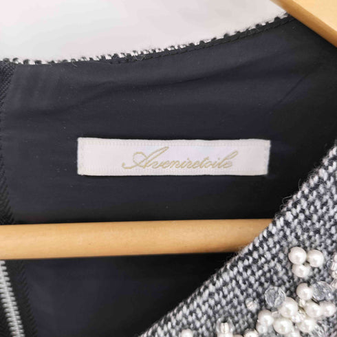 アベニールエトワール Aveniretoile ビジューデザイン ノースリーブワンピース レディース 34