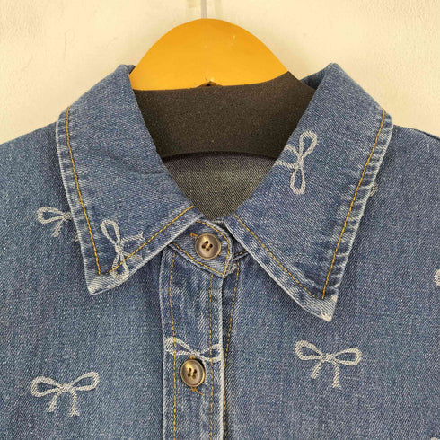 総柄デニム L/S シャツ レディース