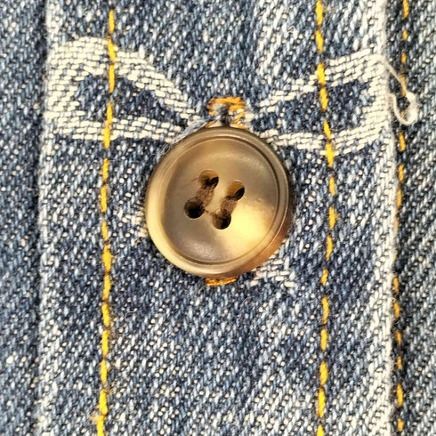 総柄デニム L/S シャツ レディース