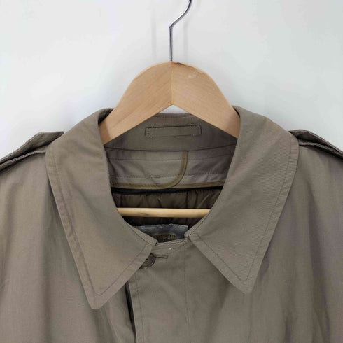 ロンドンフォグ LONDON FOG 70-80S maincoats 白金タグ 65/35 ポリ コットン 裏地 キルティングライナー付き ステンカラー コート バルマカーン コート メンズ 46 EX-LONG