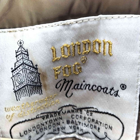 ロンドンフォグ LONDON FOG 70-80S maincoats 白金タグ 65/35 ポリ コットン 裏地 キルティングライナー付き ステンカラー コート バルマカーン コート メンズ 46 EX-LONG