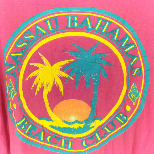 90S 袖シングルステッチ アロハプリント S/S Tシャツ メンズ import:XL