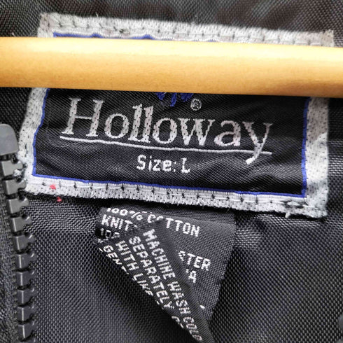 ホロウェイ HOLLOWAY 90S Peter 刺繍 裾ジップ バック プリント 裏地コットン ナイロン ハーフジップ アノラック パーカー メンズ import:L