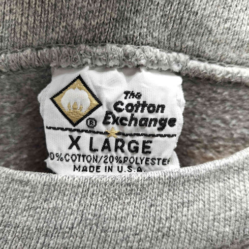 ザコットンエクスチェンジ THE COTTON EXCHANGE 90S USA製 刺繍タグ Merrill Lynch 刺繍 ゴマ塩 裏起毛 スウェット メンズ import:XL