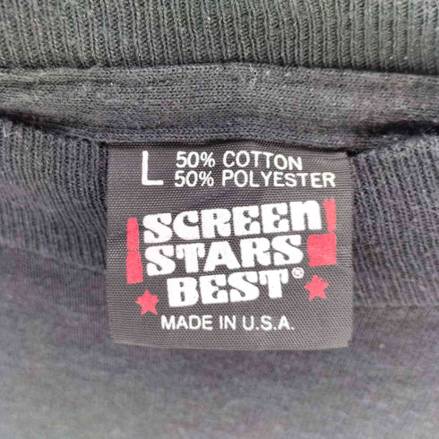 90S SCREEN STARS BEST ボディ USA製 Atkins フチカラー プリント Tシャツ メンズ import:L