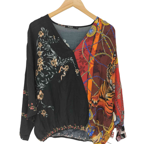 デシグアル Desigual ドルマンスリーブスカーフ柄ブラウス レディース import:M