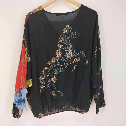デシグアル Desigual ドルマンスリーブスカーフ柄ブラウス レディース import:M