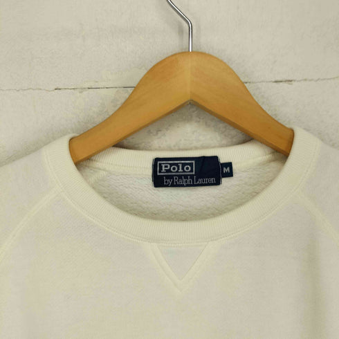 ポロバイラルフローレン Polo by RALPH LAUREN 90s 前Vガゼット ポニー刺繍ラグランクルーネックスウェット メンズ M