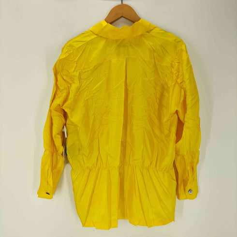 イッセイミヤケ ISSEY MIYAKE 90S 92AW 銀タグ archives シワ加工 プリーツ 開襟 オープンカラー シャツ ブラウス レディース JPN:M