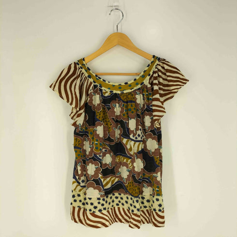 ツモリチサト TSUMORI CHISATO フレアスリーブ 総柄ブラウス レディース JPN:2