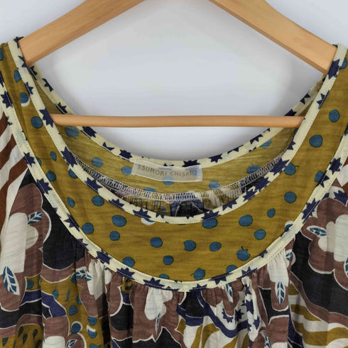 ツモリチサト TSUMORI CHISATO フレアスリーブ 総柄ブラウス レディース JPN:2