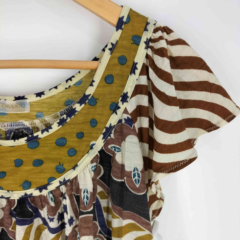ツモリチサト TSUMORI CHISATO フレアスリーブ 総柄ブラウス レディース JPN:2