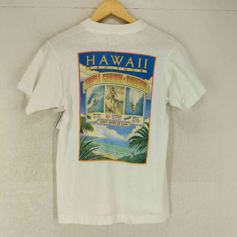 フルーツオブザルーム FRUIT OF THE LOOM 90s USA製 袖裾シングル TRIPLE CROWN OF SURFING クルーネックTシャツ メンズ S