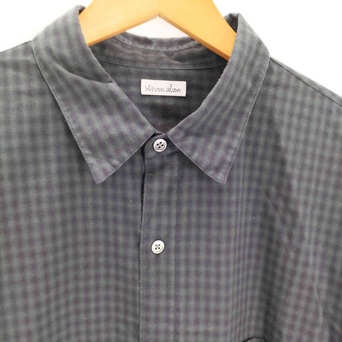 スティーブンアラン Steven Alan TR オンブレ― チェック レギュラーカラー シャツ LOOSE メンズ JPN:XL
