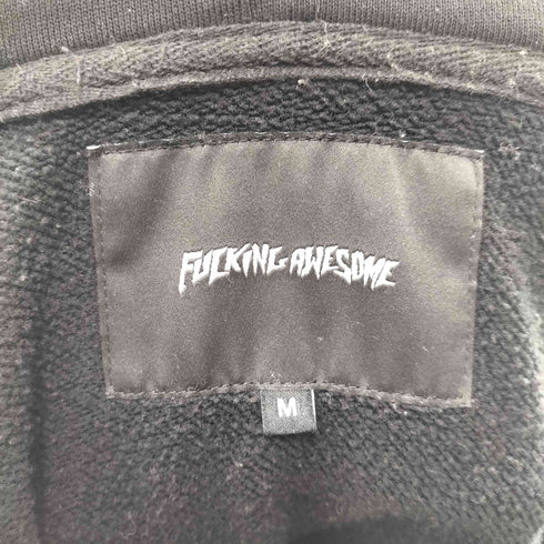 ファッキンオーサム FUCKING AWESOME Zippers Hoodie Washed Black ジッパー フーディー ジップアップ パーカー ウォッシュド ブラック メンズ import:M